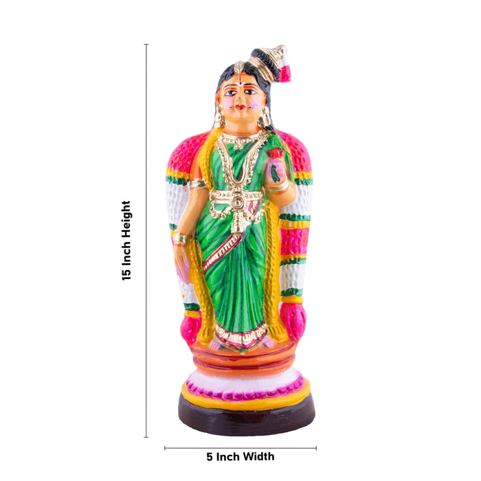 Andal Paper Mache Golu Bommai - 15 x 5 Inches | Giri Golu Doll/ Navaratri Golu Bomma/Gombe/Bommai