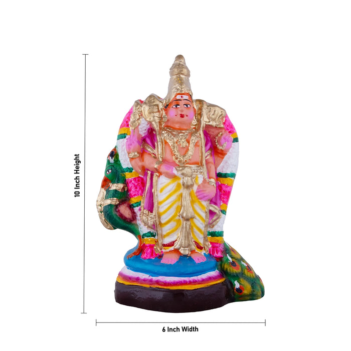 Arupadai Veedu Clay Golu Bommai Set - 10 x 6 Inches | Giri Golu Doll/ Navaratri Golu Bomma/Gombe/Bommai