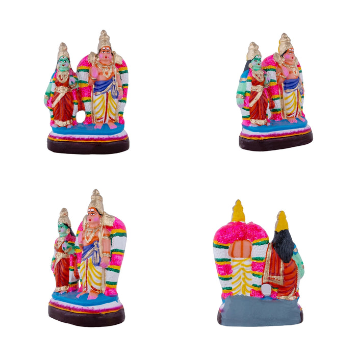 Arupadai Veedu Clay Golu Bommai Set - 10 x 6 Inches | Giri Golu Doll/ Navaratri Golu Bomma/Gombe/Bommai