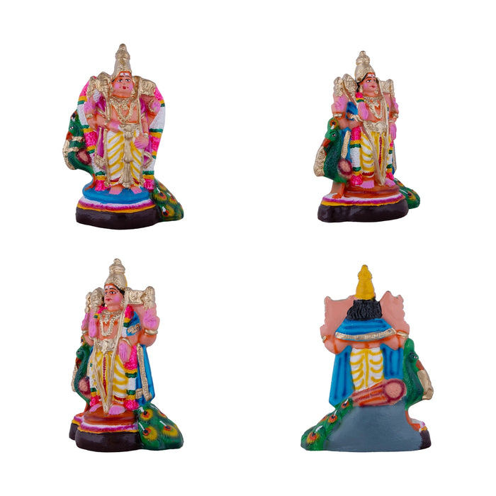 Arupadai Veedu Clay Golu Bommai Set - 10 x 6 Inches | Giri Golu Doll/ Navaratri Golu Bomma/Gombe/Bommai