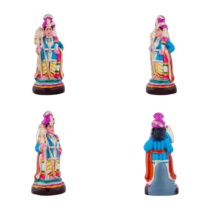 Arupadai Veedu Clay Golu Bommai Set - 10 x 6 Inches | Giri Golu Doll/ Navaratri Golu Bomma/Gombe/Bommai