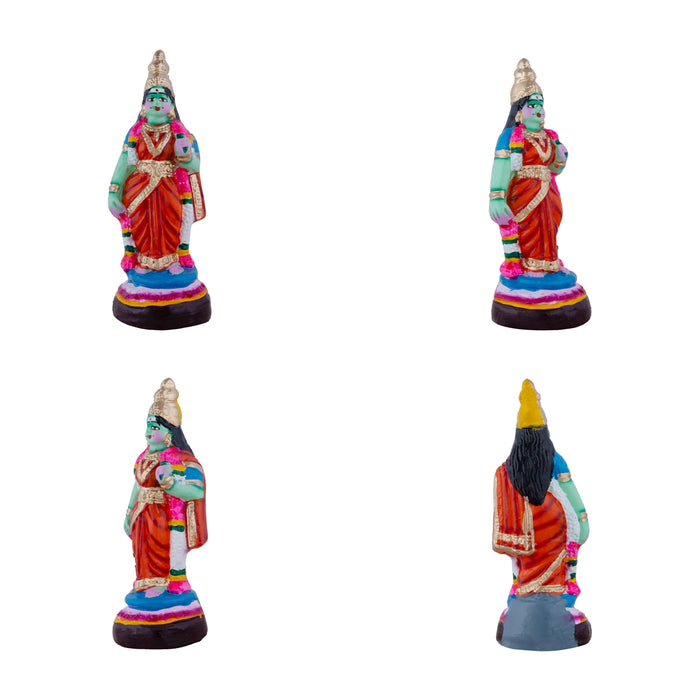 Arupadai Veedu Clay Golu Bommai Set - 10 x 6 Inches | Giri Golu Doll/ Navaratri Golu Bomma/Gombe/Bommai