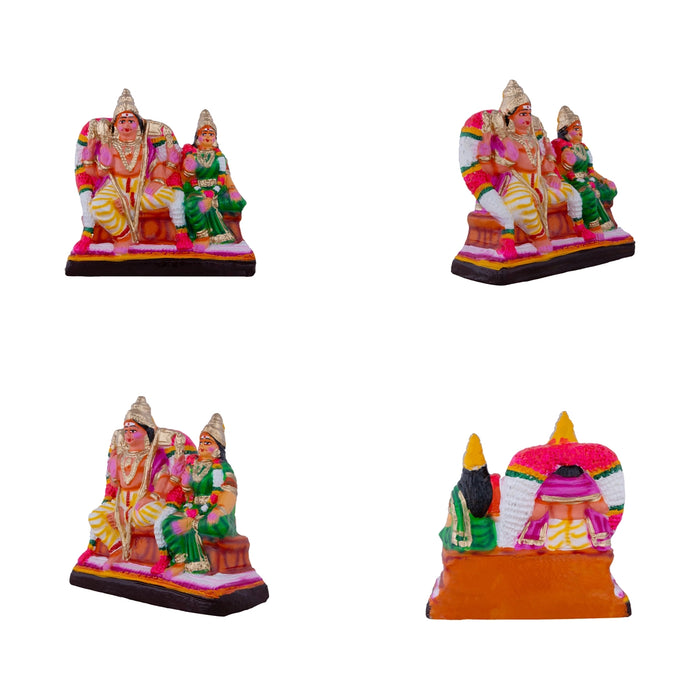 Arupadai Veedu Clay Golu Bommai Set - 10 x 6 Inches | Giri Golu Doll/ Navaratri Golu Bomma/Gombe/Bommai