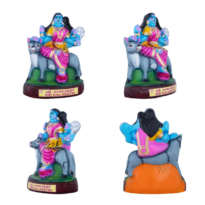 Nava Durga Clay Golu Bommai Set - 9 x 6 Inches | Giri Golu Doll/Navaratri Golu Bomma/Gombe/Bommai