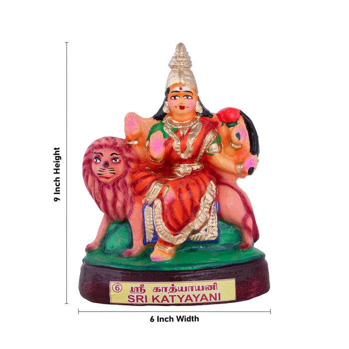 Nava Durga Clay Golu Bommai Set - 9 x 6 Inches | Giri Golu Doll/Navaratri Golu Bomma/Gombe/Bommai