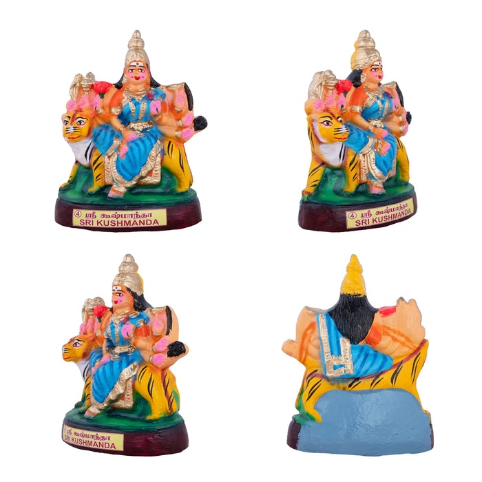 Nava Durga Clay Golu Bommai Set - 9 x 6 Inches | Giri Golu Doll/Navaratri Golu Bomma/Gombe/Bommai