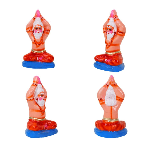 Dakshinamurti Clay Golu Bommai Set - 11 x 5.5 Inches | Giri Golu Doll/ Navaratri Golu Bomma/Gombe/Bommai - Clay Kolu Bommai