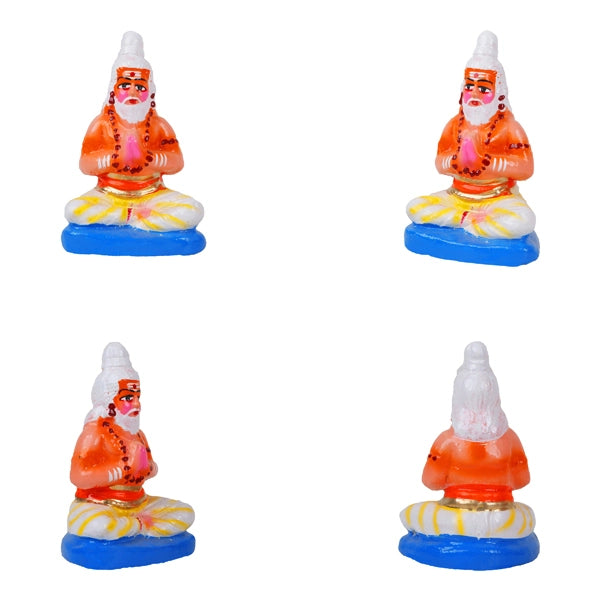 Dakshinamurti Clay Golu Bommai Set - 11 x 5.5 Inches | Giri Golu Doll/ Navaratri Golu Bomma/Gombe/Bommai - Clay Kolu Bommai