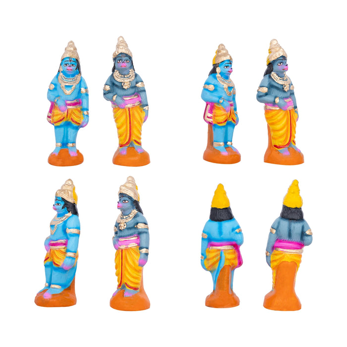 Ramar Paalam Clay Golu Bommai Set - 8 x 3.5 Inches | 14 Pcs/ Giri Golu Goll/ Navartri Kolu Bommai/ Bommalu