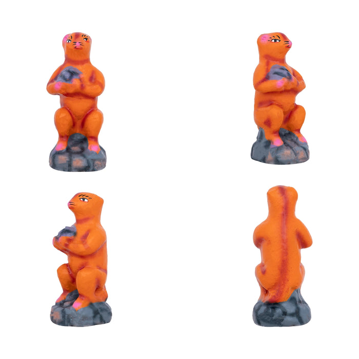 Ramar Paalam Clay Golu Bommai Set - 8 x 3.5 Inches | 14 Pcs/ Giri Golu Goll/ Navartri Kolu Bommai/ Bommalu
