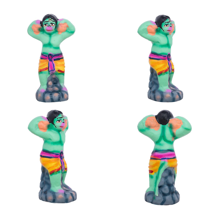 Ramar Paalam Clay Golu Bommai Set - 8 x 3.5 Inches | 14 Pcs/ Giri Golu Goll/ Navartri Kolu Bommai/ Bommalu