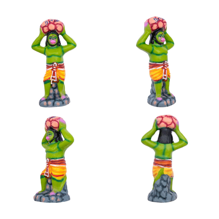 Ramar Paalam Clay Golu Bommai Set - 8 x 3.5 Inches | 14 Pcs/ Giri Golu Goll/ Navartri Kolu Bommai/ Bommalu