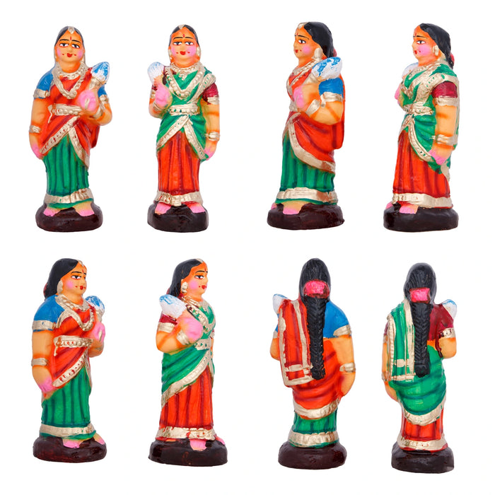 Ravana Darbar Clay Golu Bommai Set - 12 x 10 Inches | Giri Golu Doll/ Navaratri Golu Bomma/Gombe/Bommai - Clay Kolu Bommai