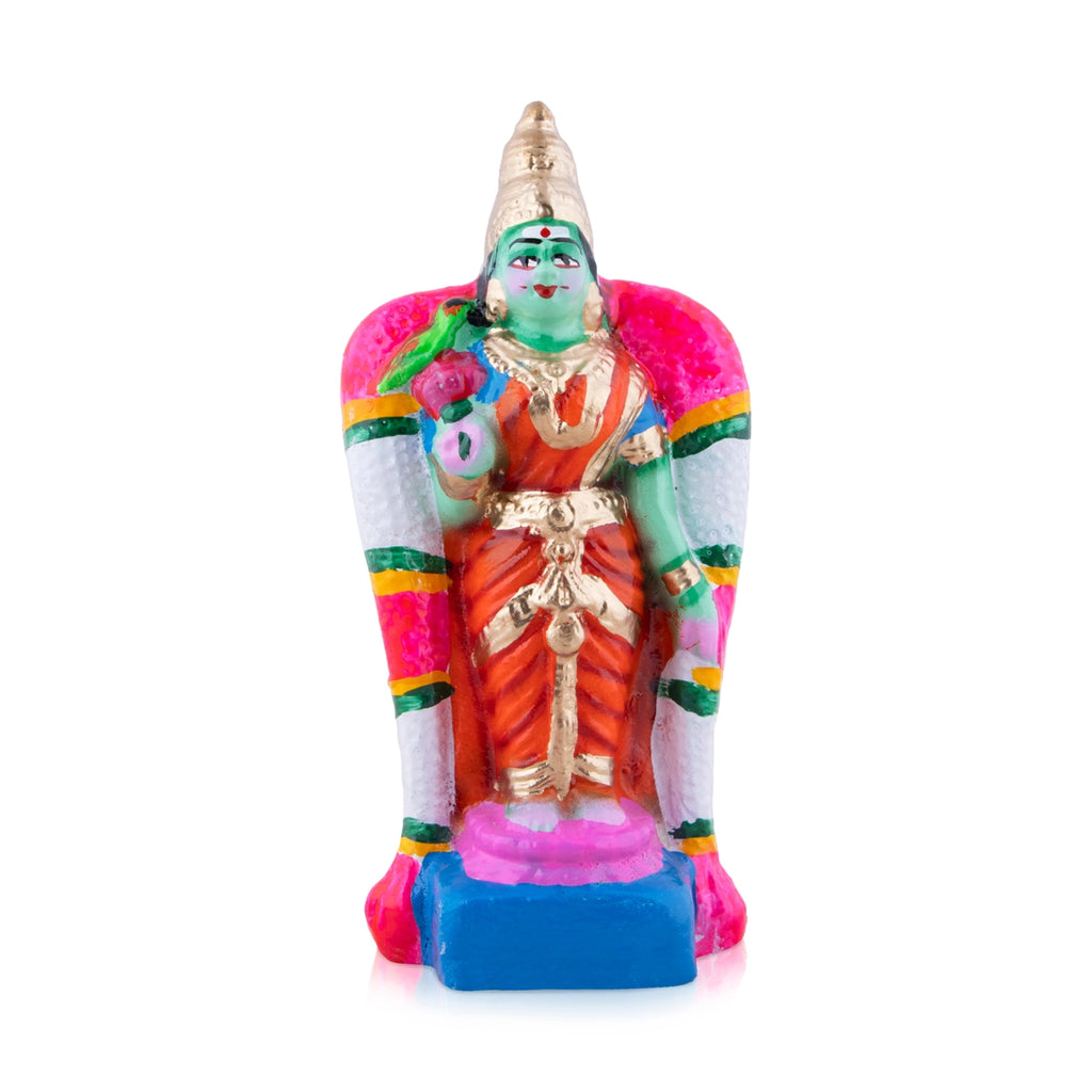 Meenakshi Clay Golu Bommai - 8 x 3.5 Inches | Giri Golu Doll/ Navaratri Golu Bomma/Gombe/Bommai