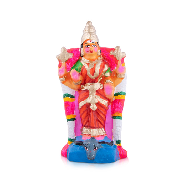 Kanaga Durgai Clay Golu Bommai - 8 x 6.5 Inches | Giri Golu Doll/ Navaratri Golu Bomma/Gombe/Bommai