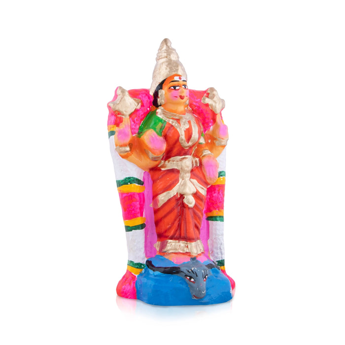 Kanaga Durgai Clay Golu Bommai - 8 x 6.5 Inches | Giri Golu Doll/ Navaratri Golu Bomma/Gombe/Bommai