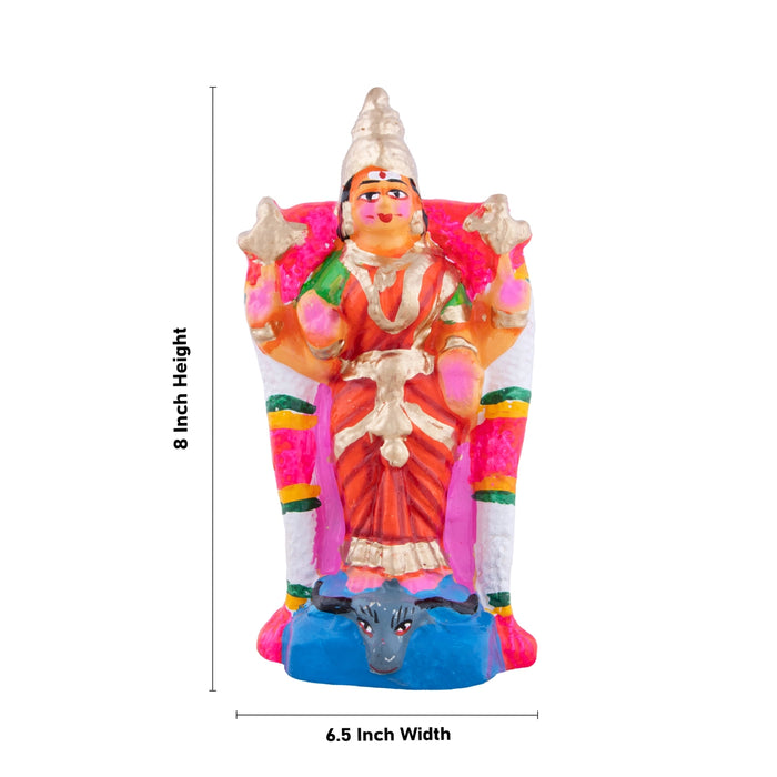 Kanaga Durgai Clay Golu Bommai - 8 x 6.5 Inches | Giri Golu Doll/ Navaratri Golu Bomma/Gombe/Bommai