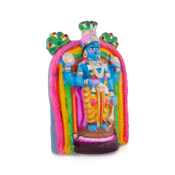 Guruvayurappan Clay Golu Bommai - 8 x 5 Inches | Giri Golu Doll/ Navaratri Golu Bomma/Gombe/Bommai