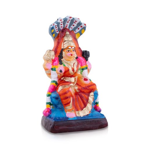 Karumariamman Clay Golu Bommai - 8 x 4 Inches | Giri Golu Doll/ Navaratri Golu Bomma/Gombe/Bommai - Clay Kolu Bommai