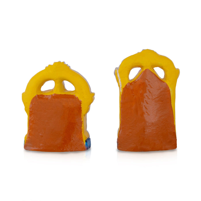 Perumal Thayar Clay Golu Bommai Pair - 8 x 4.5 Inches | Giri Golu Doll/ Navaratri Golu Bomma/Gombe/Bommai - Clay Kolu Bommai