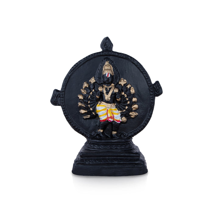 Chakrathazhwar Clay Golu Bommai - 9 x 7 Inches | Giri Golu Doll/ Navaratri Golu Bomma/Gombe/Bommai