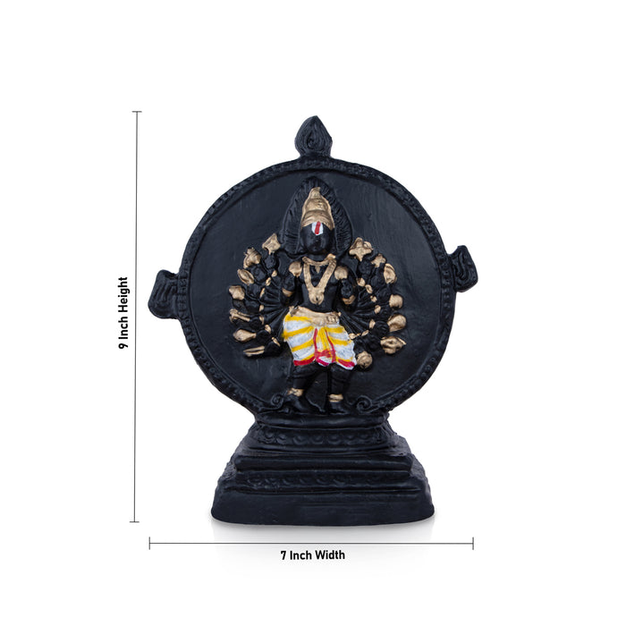 Chakrathazhwar Clay Golu Bommai - 9 x 7 Inches | Giri Golu Doll/ Navaratri Golu Bomma/Gombe/Bommai