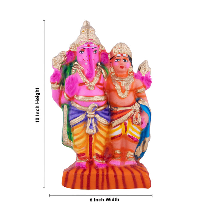 Vinayagar Murugan Clay Golu Bommai - 10 x 6 Inches | Giri Golu Doll/ Navaratri Golu Bomma/Gombe/Bommai