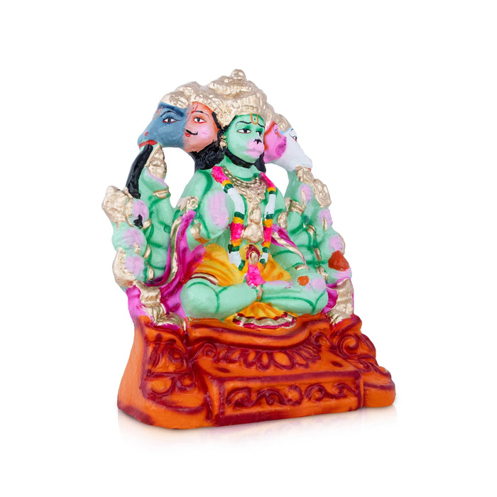 Panchamugam Hanuman Clay Golu Bommai - 11 x 9 Inches | Giri Golu Doll/ Navaratri Golu Bomma/Gombe/Bommai