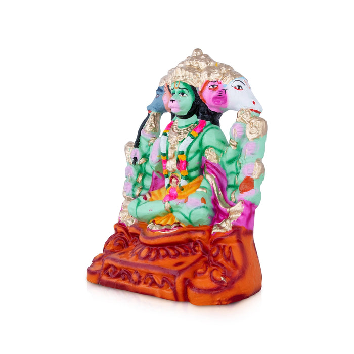 Panchamugam Hanuman Clay Golu Bommai - 11 x 9 Inches | Giri Golu Doll/ Navaratri Golu Bomma/Gombe/Bommai