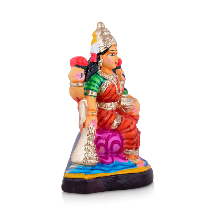 Lakshmi Clay Golu Bommai - 12 x 7 Inches | Giri Golu Doll/ Navaratri Golu Bomma/Gombe/Bommai