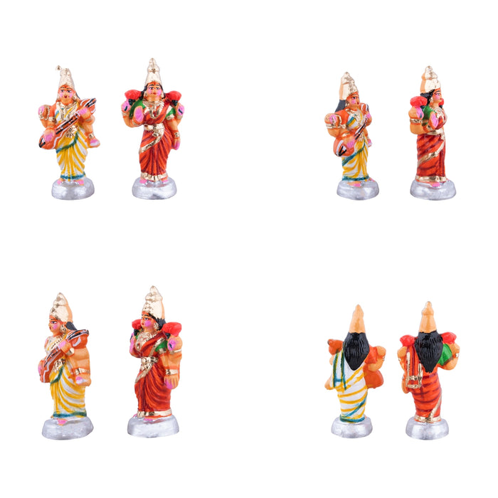 Kailangiri Clay Golu Bommai Set - 9.5 x 12 Inches | Giri Golu Doll/Navaratri Golu Bomma/Gombe/Bommai - Clay Kolu Bommai