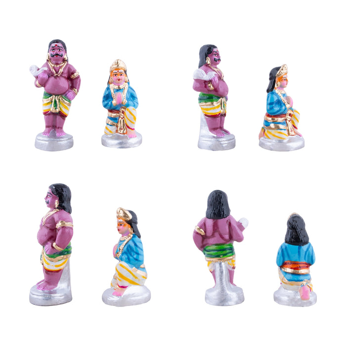 Kailangiri Clay Golu Bommai Set - 9.5 x 12 Inches | Giri Golu Doll/Navaratri Golu Bomma/Gombe/Bommai - Clay Kolu Bommai