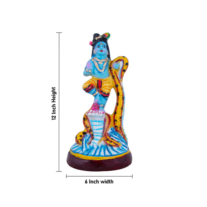 Krishna Kalinga Narthanam Paper Mache Golu Bommai - 12 x 6 Inches | Giri Golu Doll/ Navaratri Golu Bomma/Gombe/Bommai