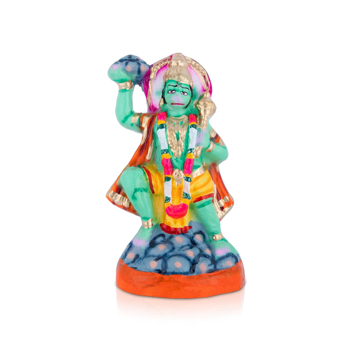 Sanjeevani Hanuman Clay Golu Bommai - 7.3 x 4 Inches | Giri Golu Doll/ Navaratri Golu Bomma/ Gombe