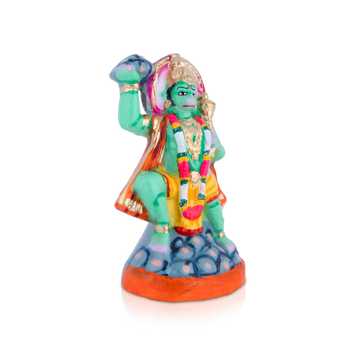 Sanjeevani Hanuman Clay Golu Bommai - 7.3 x 4 Inches | Giri Golu Doll/ Navaratri Golu Bomma/ Gombe