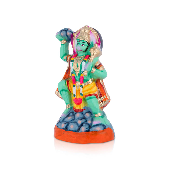 Sanjeevani Hanuman Clay Golu Bommai - 7.3 x 4 Inches | Giri Golu Doll/ Navaratri Golu Bomma/ Gombe