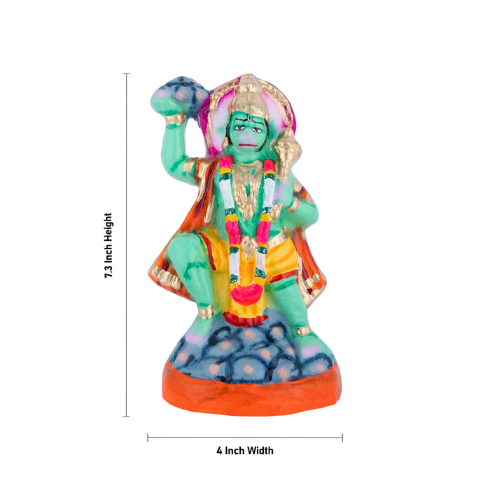 Sanjeevani Hanuman Clay Golu Bommai - 7.3 x 4 Inches | Giri Golu Doll/ Navaratri Golu Bomma/ Gombe