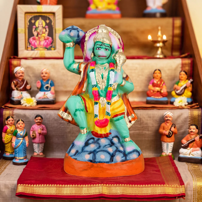 Sanjeevani Hanuman Clay Golu Bommai - 7.3 x 4 Inches | Giri Golu Doll/ Navaratri Golu Bomma/ Gombe