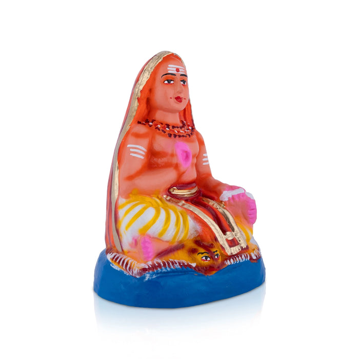 Adi Shankara Clay Golu Bommai - 7 x 5.5 Inches | Giri Golu Doll/ Navaratri Kolu Bommai/ Bomma/ Gombe