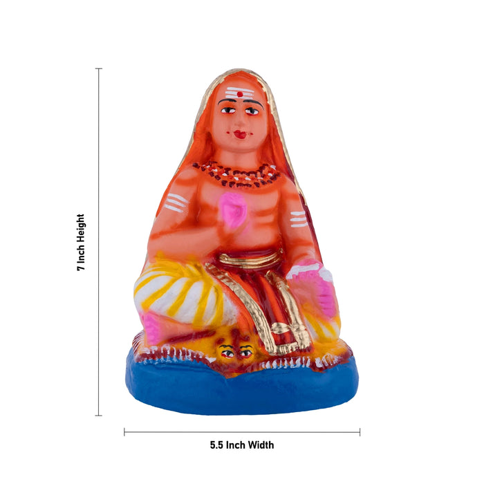 Adi Shankara Clay Golu Bommai - 7 x 5.5 Inches | Giri Golu Doll/ Navaratri Kolu Bommai/ Bomma/ Gombe