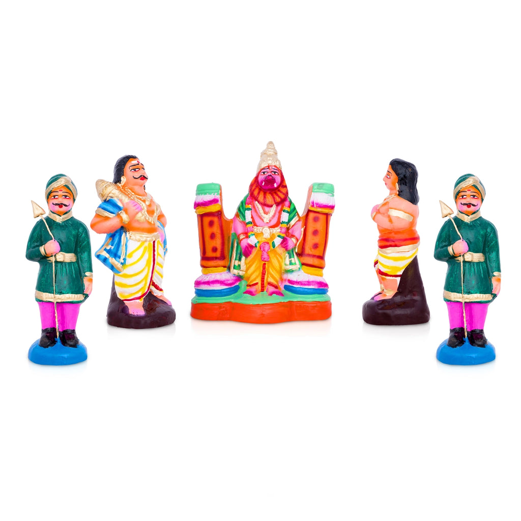 Prahalada Clay Golu Bommai Set - 9 x 7 Inches | Giri Golu Doll/ Navaratri Golu Bomma/Gombe/Bommai