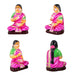 Kamakshi Vilakku Poojai Clay Golu Bommai Set - 10 x 5.5 Inches | Giri Golu Doll/ Navaratri Golu Bomma/Gombe/Bommai - Clay Kolu Bommai