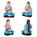 Kamakshi Vilakku Poojai Clay Golu Bommai Set - 10 x 5.5 Inches | Giri Golu Doll/ Navaratri Golu Bomma/Gombe/Bommai - Clay Kolu Bommai