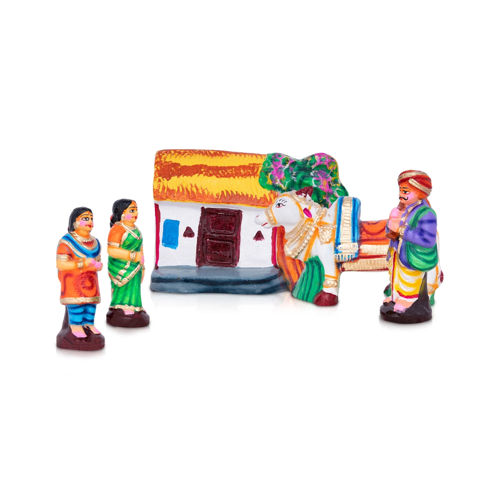 Boom Boom Madu Clay Golu Bommai Set - 8 x 9 Inches | Giri Golu Doll/ Navaratri Golu Bomma/Gombe/Bommai