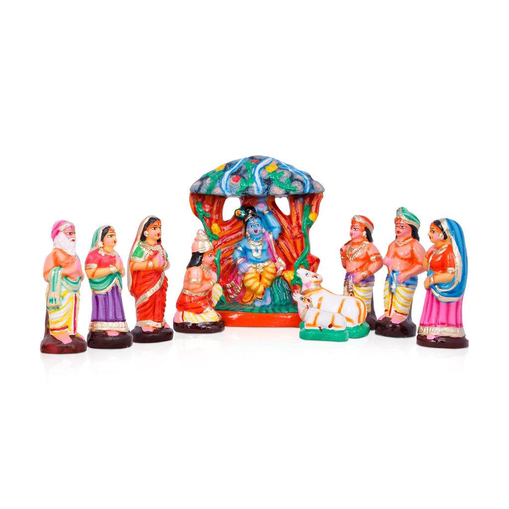 Govardhana Giri Clay Golu Bommai Set - 11 x 9 Inches | Giri Golu Doll/ Navaratri Golu Bomma/Gombe/Bommai