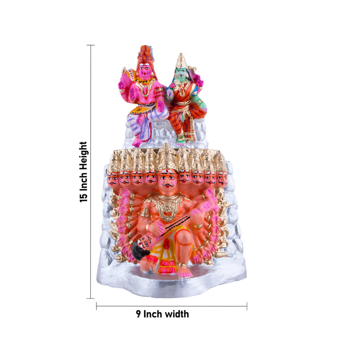 Kailasa Parvatham Clay Golu Bommai Pair - 15 x 9 Inches | Giri Golu Doll/ Navaratri Golu Bomma/Gombe/Bommai