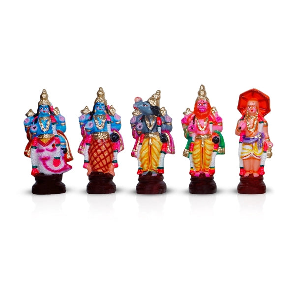 Dasavatharam Clay Golu Bommai Set - 6 x 3.5 Inches | Giri Golu Doll/ Navaratri Golu Bomma/Gombe/Bommai - Clay Kolu Bommai