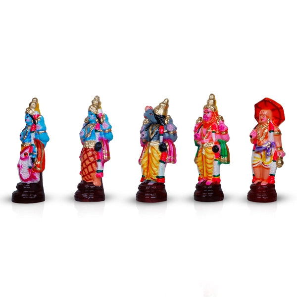 Dasavatharam Clay Golu Bommai Set - 6 x 3.5 Inches | Giri Golu Doll/ Navaratri Golu Bomma/Gombe/Bommai - Clay Kolu Bommai