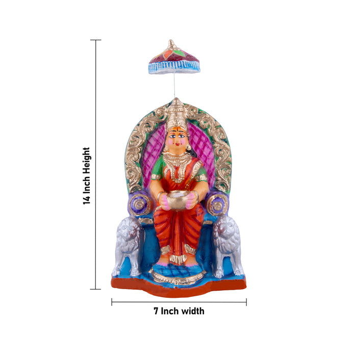 Annapurna Devi Murti Clay Golu Bommai Pair - 14 x 7 Inches | Giri Golu Doll/ Navaratri Golu Bomma/Gombe/Bommai