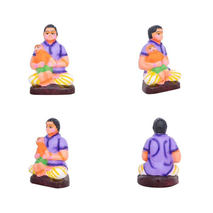 Kadhani Vizha Clay Golu Bommai Set - 7 x 3 Inches | Giri Golu Doll/ Navaratri Golu Bomma/Gombe/Bommai